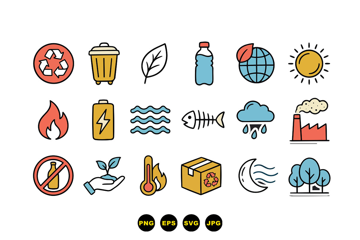 Eco Friendly Icons Set, an Illustration by designvectx (Photo 3 of 3)