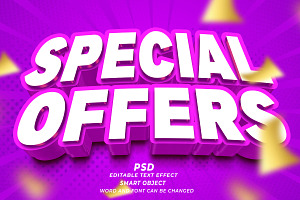 Speical Offers PSD 3d Editable Text