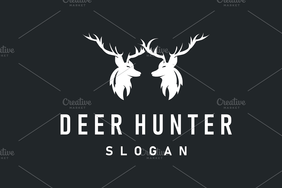 deer logo design deer hunter concept, a Branding & Logo Template by Maylianaw28