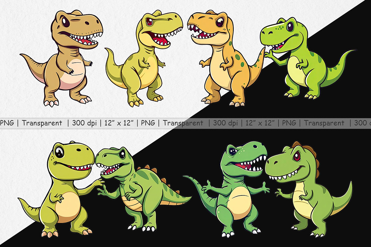 Smiling T-Rex Clipart, a Graphic by Artnoy (Photo 2 of 5)