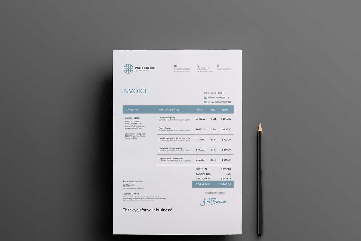 Invoice, a Stationery Template by UX-group (Photo 6 of 6)