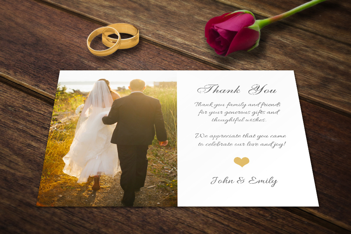 Wedding Thank You Card Template PSD, a Card Template by Supremer Studio (Photo 2 of 3)
