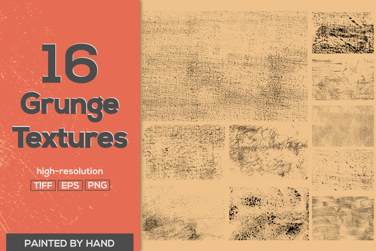 16 Vector Grunge Textures, a Texture Graphic by Artem Vorotnikov (Photo 1 of 5)