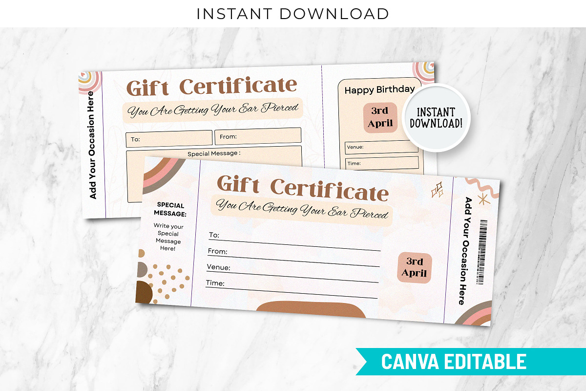 Editable Floral Gift Certificate, a Templates & Theme by Snapybiz (Photo 2 of 10)