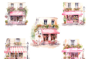 Summer French Cafe Clipart Bundle