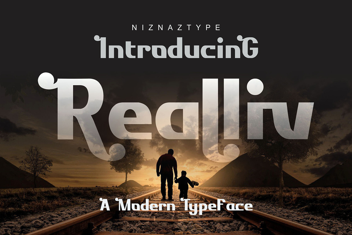 Realliv - A Modern Typeface, a Font by nIznaztype (Photo 1 of 6)