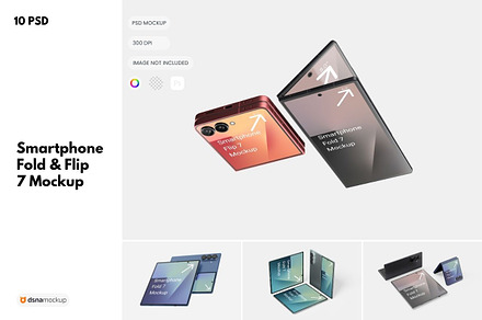 Smartphone Z Fold & Flip 7 Mockup, an Android Mockup by DSNA Mockup