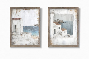 White Washed Greece Paintings