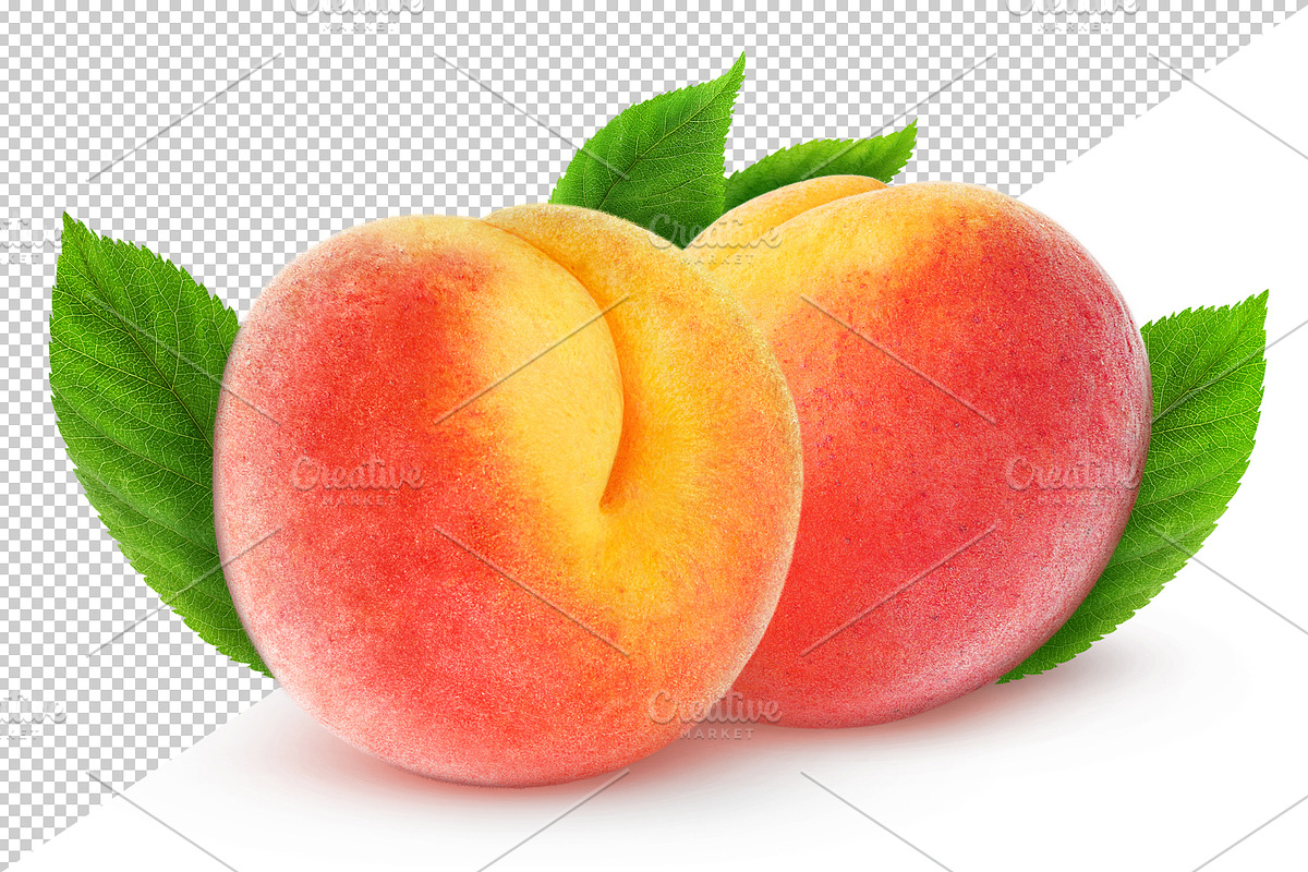 Fresh peaches with leaves preview 5