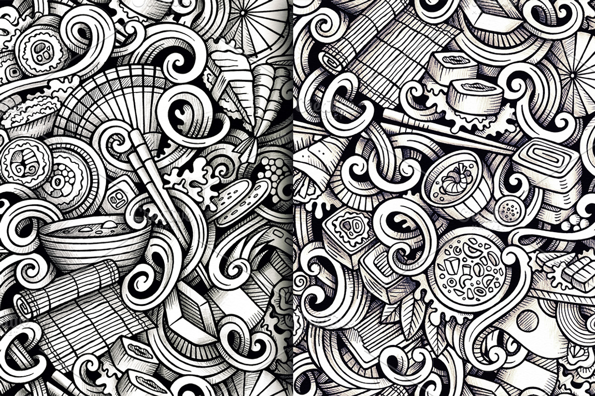 Japan Food Graphics Patterns, a Pattern Graphic by BALABOLKA (Photo 4 of 5)