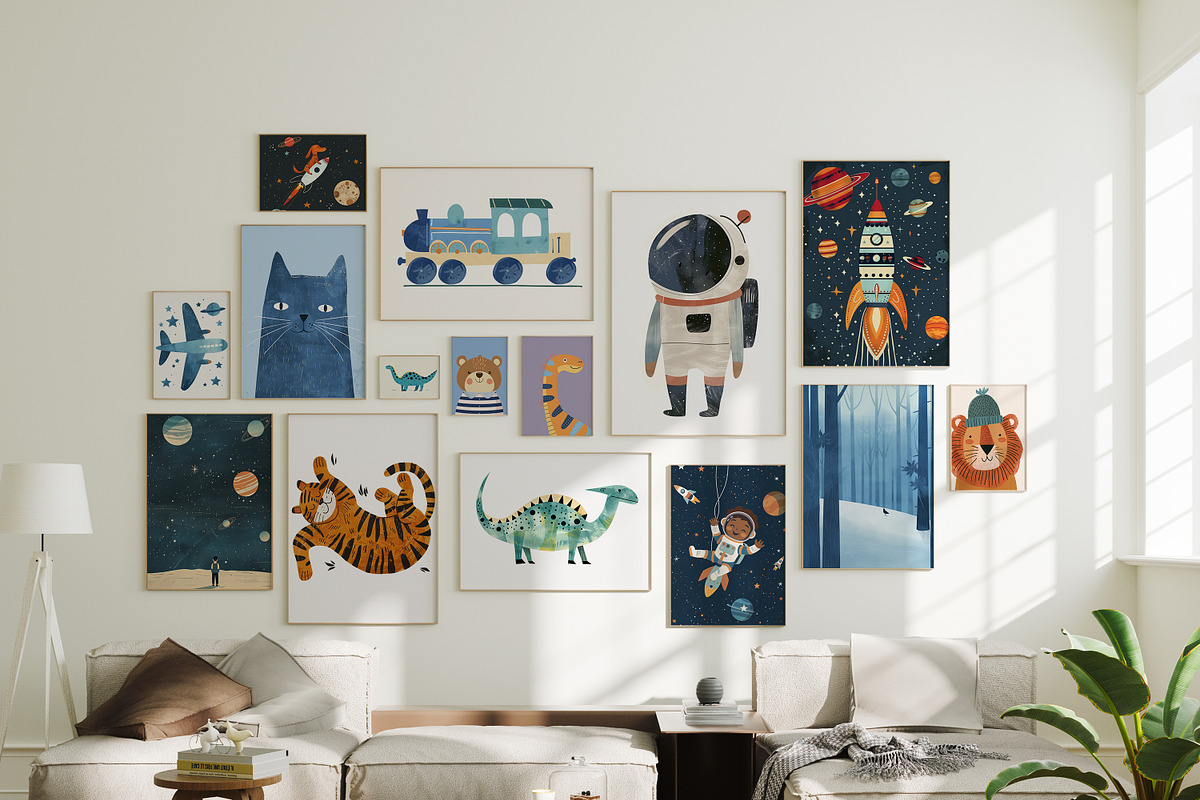 BOY'S ROOM NURSERY PRINTS, a Background Graphic by Lana Elanor (Photo 11 of 11)