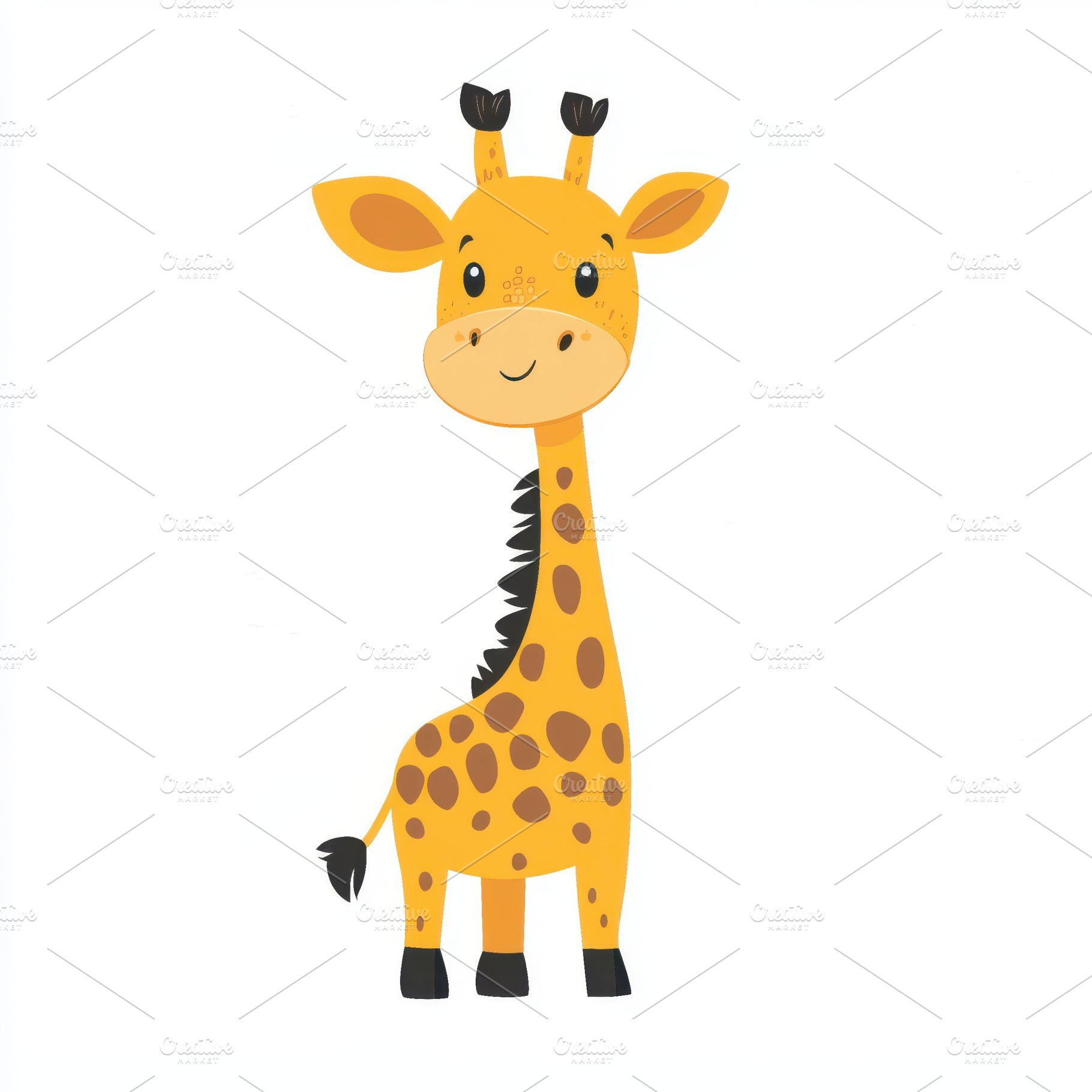 Adorable Cartoon Giraffe Cute Animal, an Animal Photo by Pixeness Studio