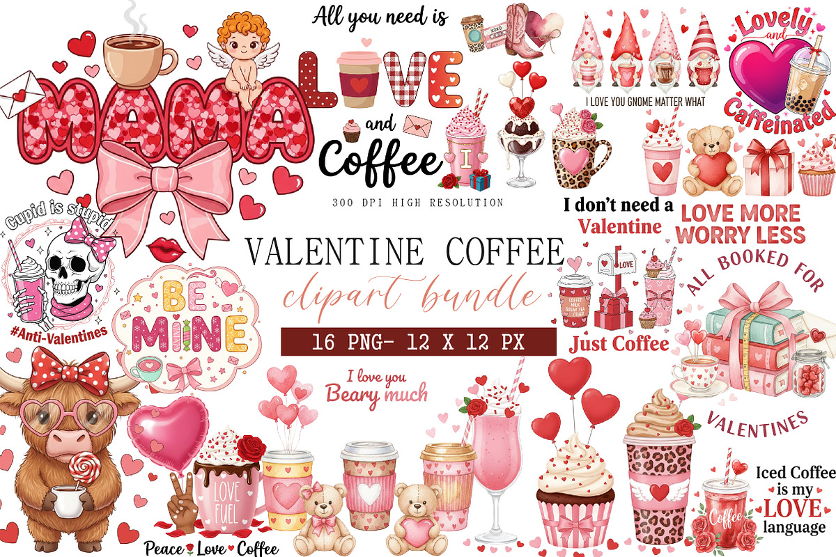 New Valentine Coffee Sublimation, an Illustration by DreamArtGraphic (Photo 1 of 4)