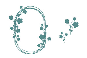 Refined teal floral vine design