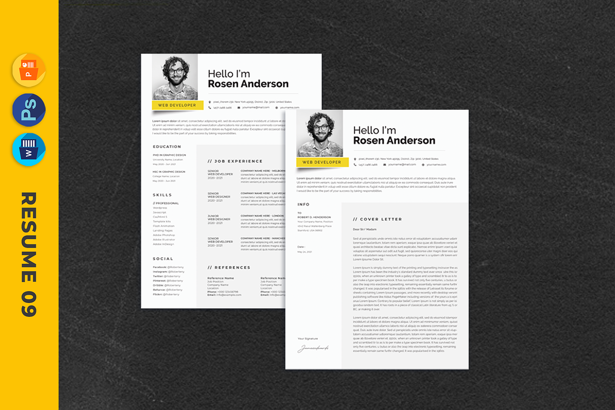 9 in 1 Resume, CV/Curriculum Vitae, a Resume Template by pixel_studio (Photo 10 of 10)