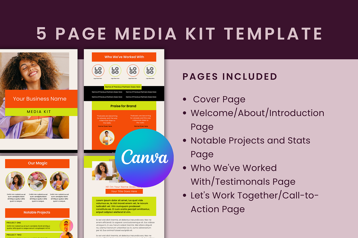 Ultimate Media Kit Canva Template, a Marketing Template by Templates by Carey (Photo 2 of 6)
