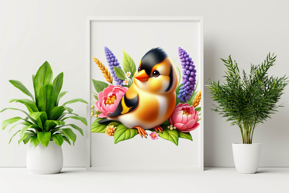 Spring American Goldfinch Bird Subli, an Illustration by SVGArt (Photo 7 of 7)