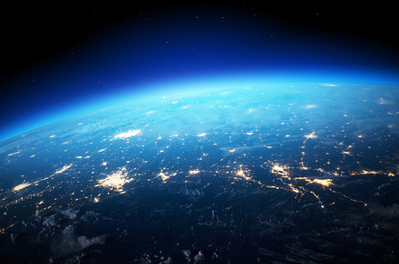 Space view of city lights