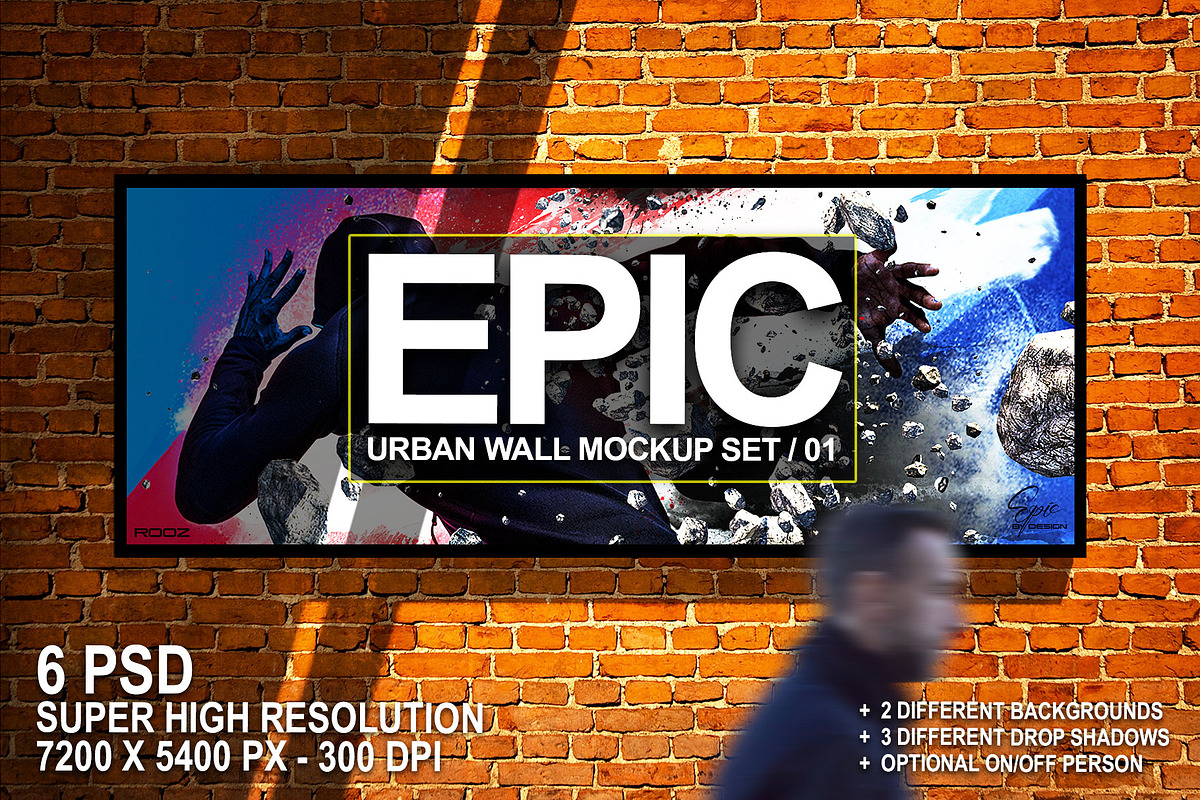 Urban Wall Mockup Set 01, a Print Template by Epic By Design (Photo 1 of 6)