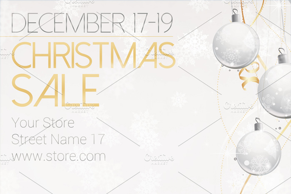 White Christmas Sale Flyer Template, a Flyer Template by Krukowski Graphics (Photo 3 of 3)