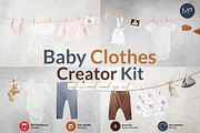 Baby Clothes Hanging Mock-ups Set, an Apparel Mockup by Mocca Mockups Store (Thumbnail 2 of 6)