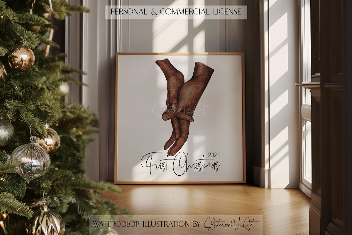 Watercolor Hands of Lovers Print, a Person Illustration by EkaterinaViArt (Photo 2 of 7)