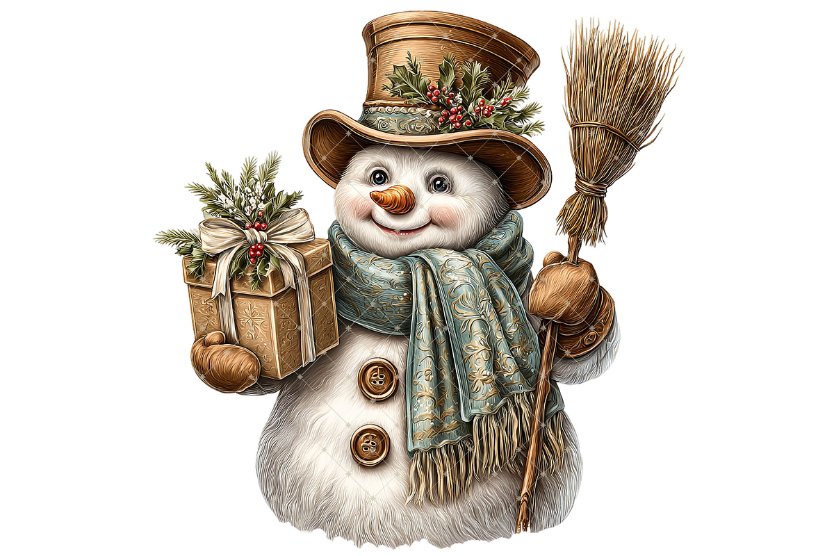 Cozy Snowman Clipart JPG, an Illustration by Memories By Lea (Photo 7 of 17)