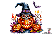 10 PNG Spooky Halloween Skull, a Graphic by Clipart Bloom (Thumbnail 8 of 11)
