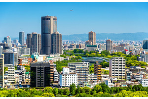 Skyline of osaka city in japan containing osaka, skyline, and japan, an Architecture Photo by Leonid Andronov