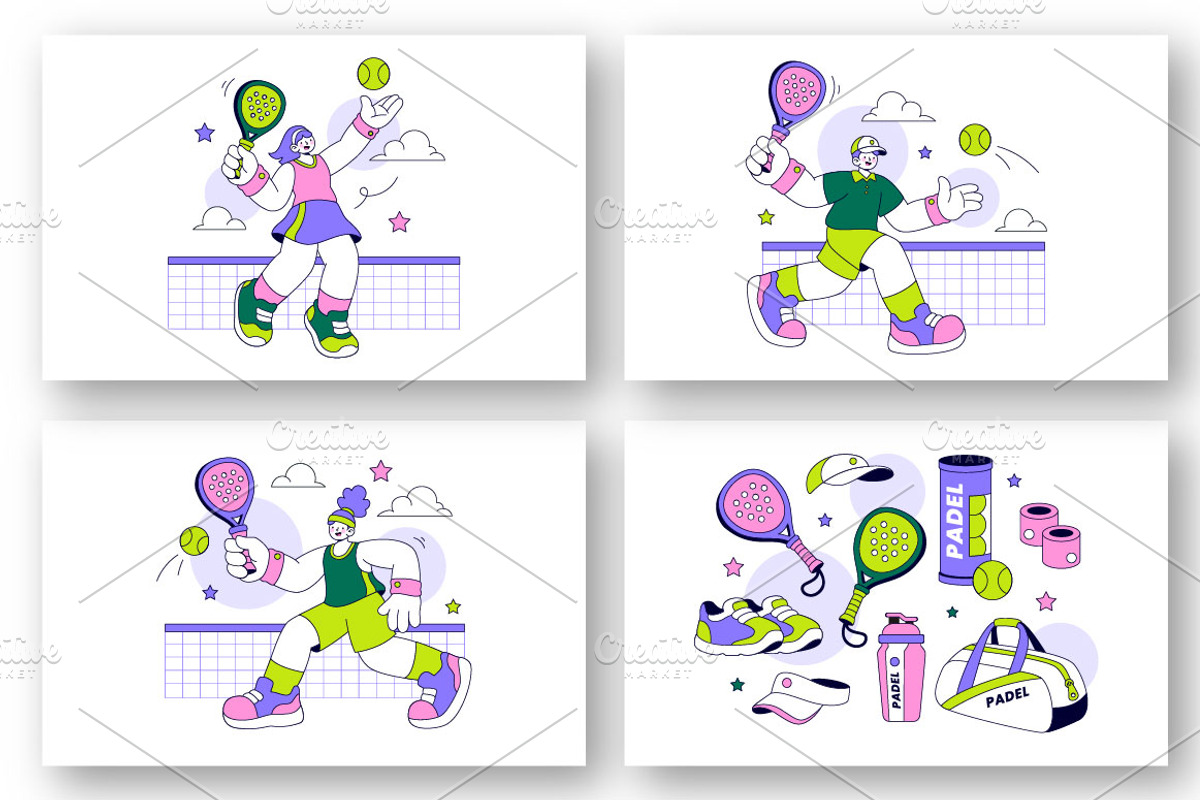 10 Padel Vector Illustration, a Sport Illustration by denayunebgt (Photo 3 of 4)