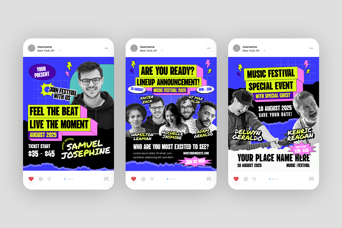 Music Festival Instagram Post, a Social Media Template by MMPixelCraft (Photo 3 of 3)