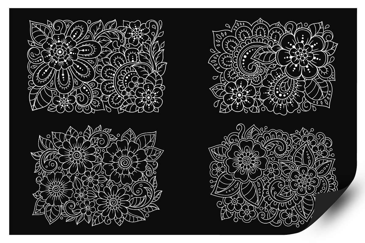 Flowers Coloring Pages, an Illustration by Katika Shop (Photo 4 of 7)