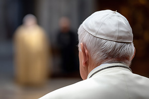 Rear view on a clergyman standing in, a Person Photo by MistyDay