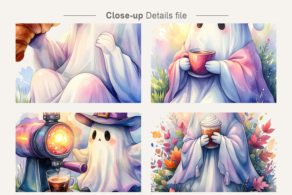 Coffee Ghost Sublimation PNG, an Illustration by Artnoy (Photo 4 of 8)