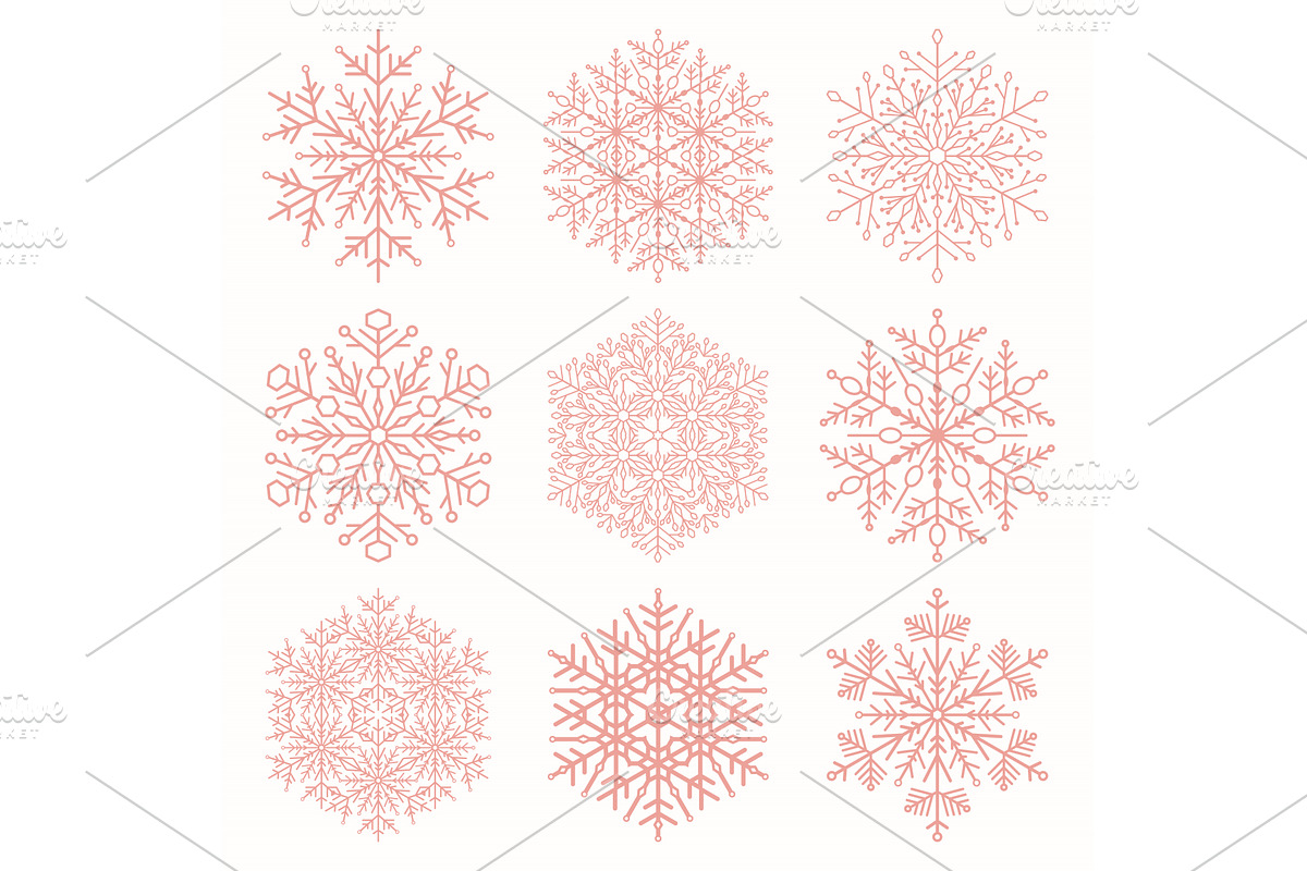 Set of Round Vector Snowflakes With, a Graphic by FineArtStudio (Photo 1 of 3)
