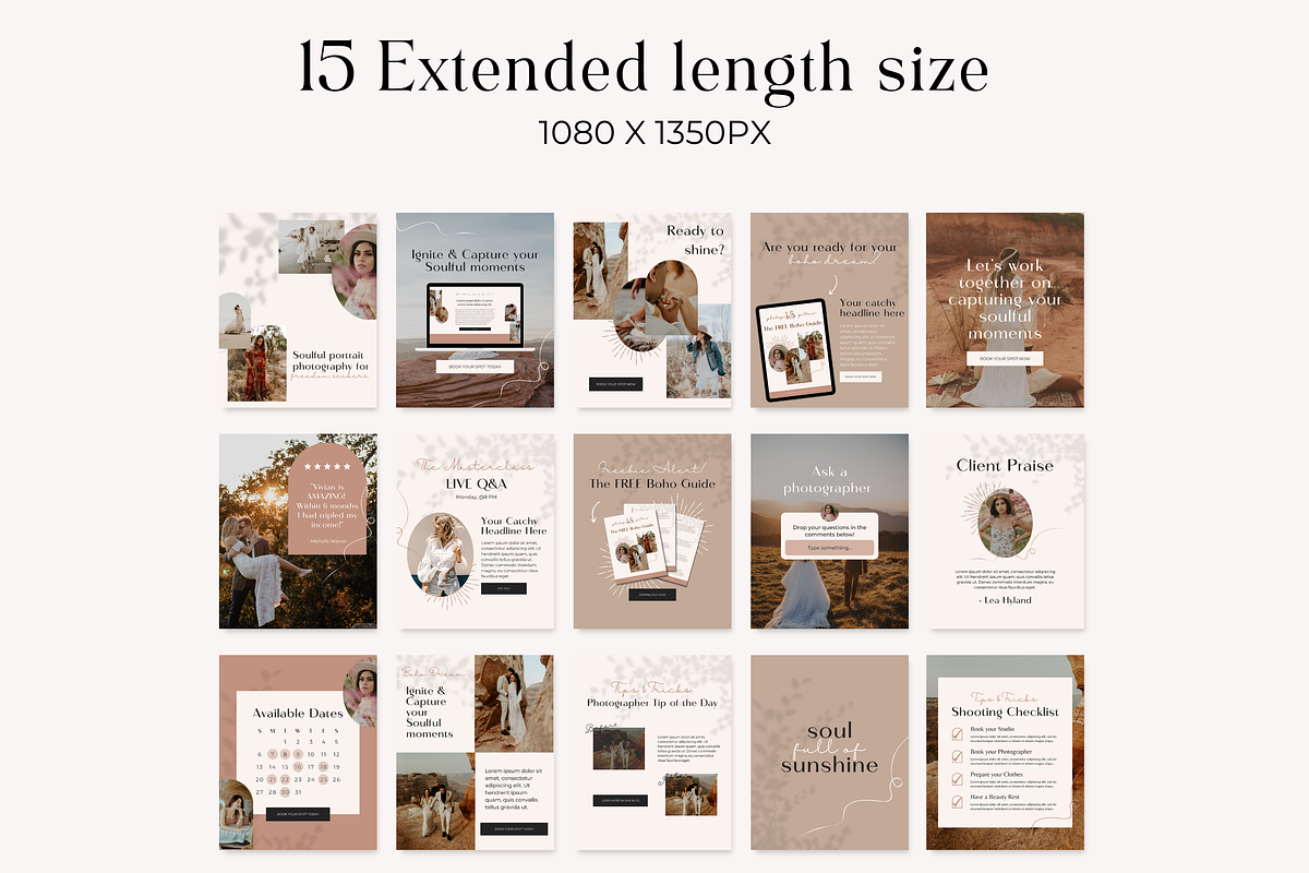 Instagram Post Template Boho Canva, a Social Media Template by HerstedHertz (Photo 4 of 9)