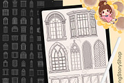 150 Window Procreate stamps brushes, a Brush Add-On by DrawingStoryShop (Thumbnail 1 of 6)