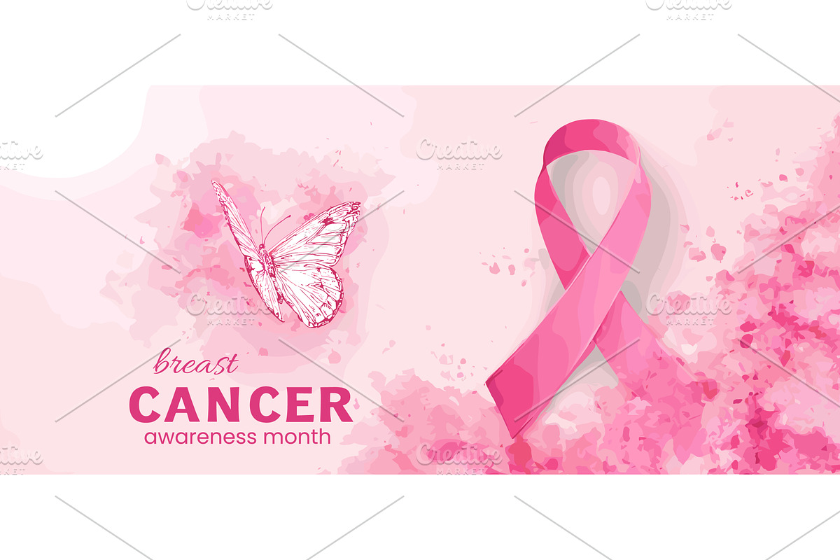 Breast cancer banner. Awareness, an Object Illustration by Stock-Smart-Start