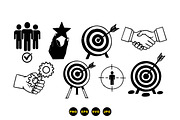 Business Goals Icon Set, an Illustration by designvectx (Thumbnail 2 of 3)