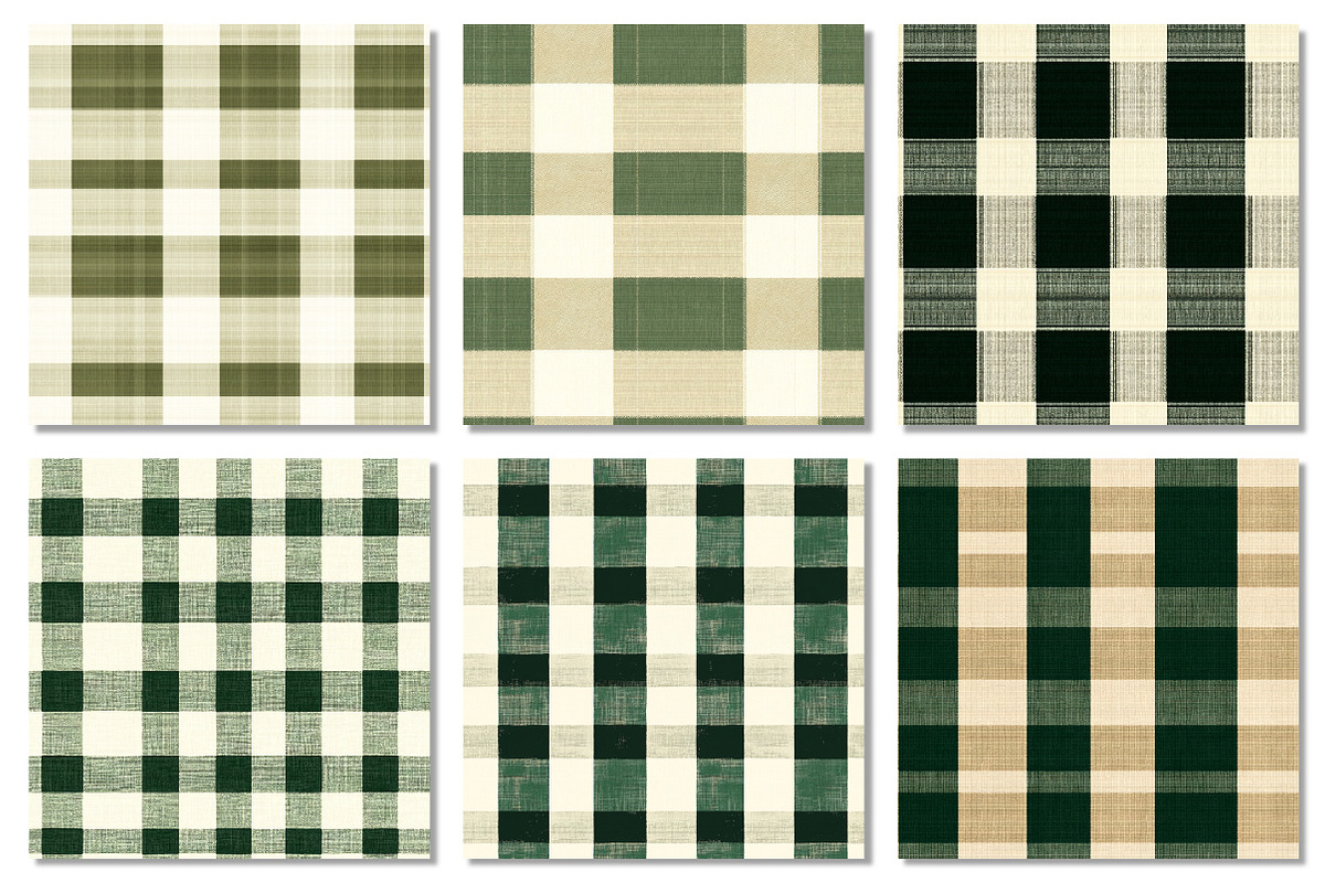 Green & Beige Gingham Patterns, a Pattern Graphic by Dream Creation (Photo 5 of 6)