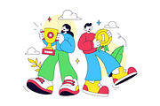 10 Achievement Vector Illustration, a Person Illustration by denayunebgt (Thumbnail 4 of 4)