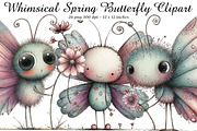 Whimsical Spring Butterfly Clipart, an Illustration by SinaCreation (Thumbnail 1 of 9)