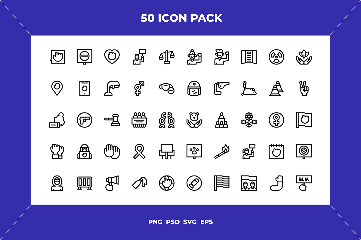 Activism icons, an Outline Icon by Wencory (Photo 1 of 2)