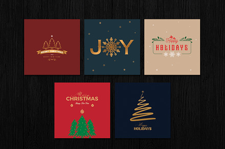 Simple Christmas Cards Set, a Print Template by DesignWorkz