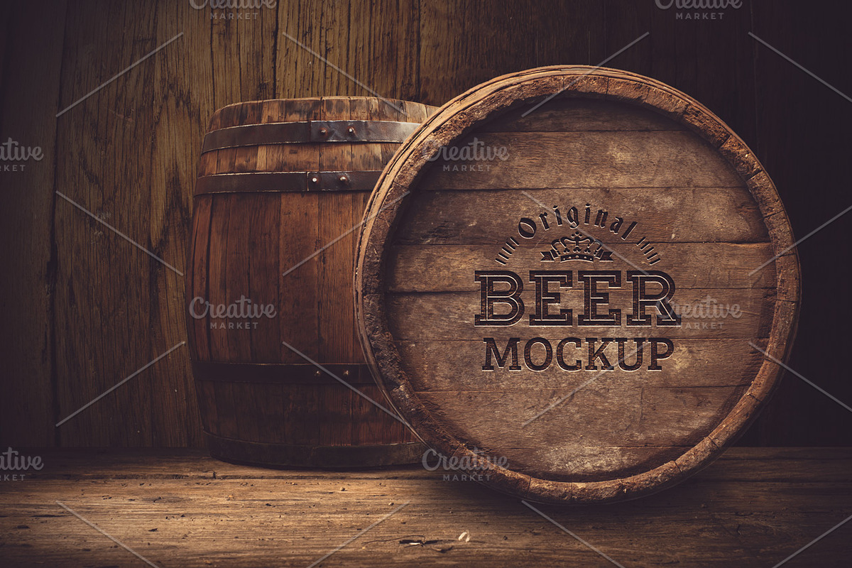 Beer Barrel Mock-up#18, a Household Mockup by Walentin