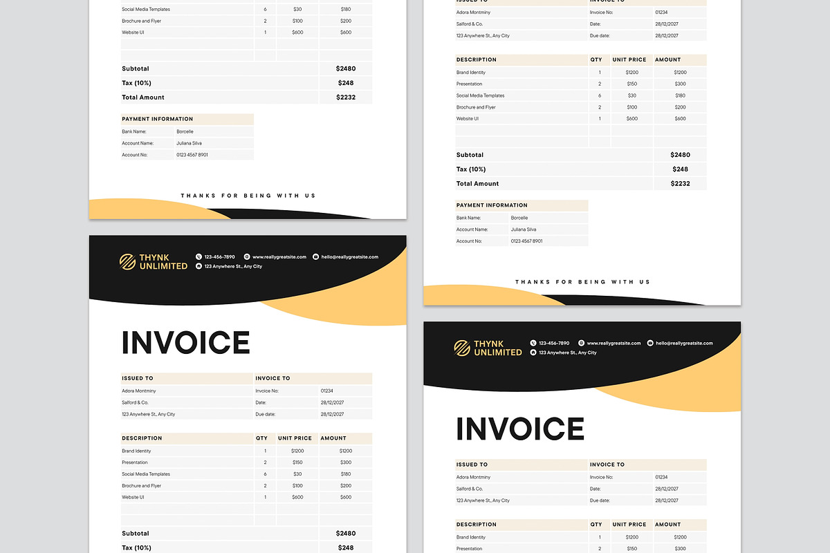 Invoice Template | Canva, a Stationery Template by Amit Debnath (Photo 3 of 3)