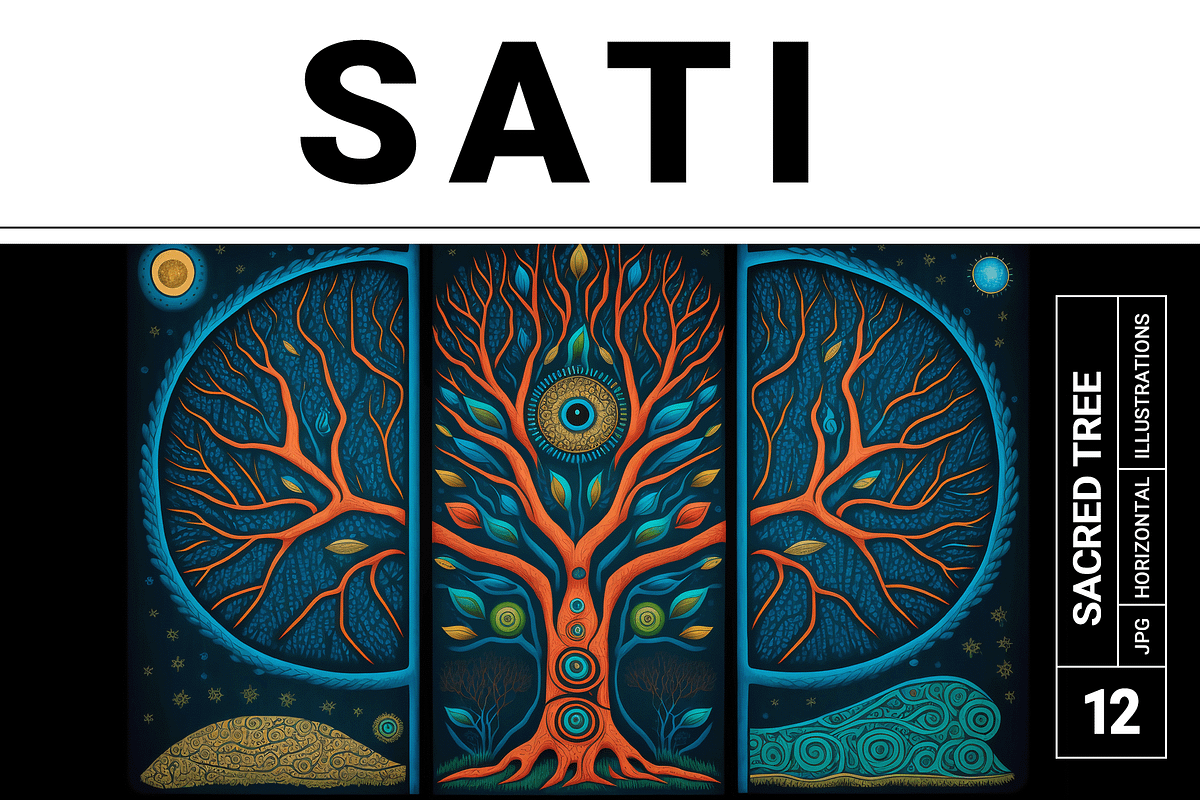 Sati Collection · Sacred Trees, a Decorative Illustration by milatovar (Photo 1 of 14)