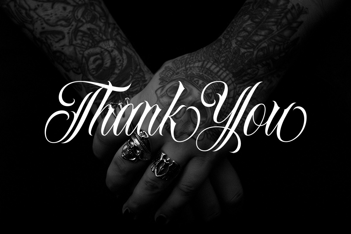 Loyalty - Bold Street Tattoo Script, a Script Font by Muntab_Art (Photo 8 of 8)