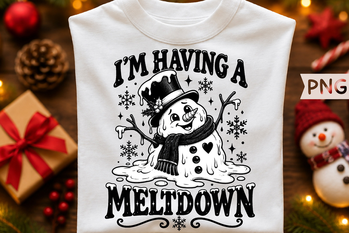 Im Having A Meltdown Snowman PNG, a Seasonal Illustration by Creative Art (Photo 1 of 3)