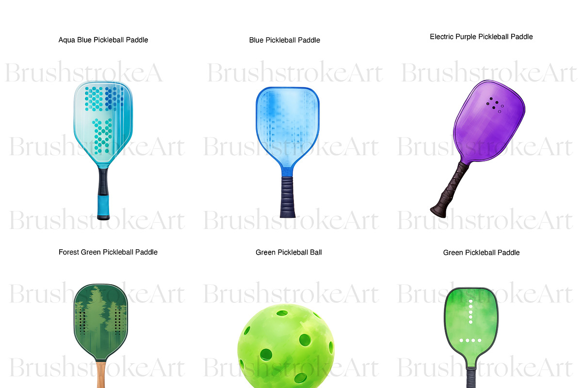 Pickleball Clipart, Pickleball PNG, a Sport Illustration by BrushstrokeArtGB (Photo 3 of 9)